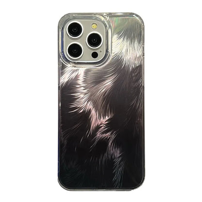 For iPhone 15 Pro Case Trendy Feathered Gradient Phone Protector PC+TPU Cover