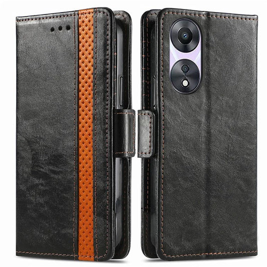 CASENEO 002 Series For Oppo A78 4G Leather Case RFID Blocking Shockproof Phone Cover