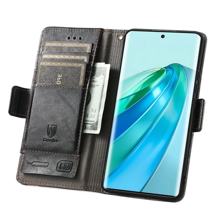 CASENEO 002 Series For Honor X40 5G / X9a 5G / Magic5 Lite 5G Phone Cover RFID Blocking Splicing Leather Wallet Case