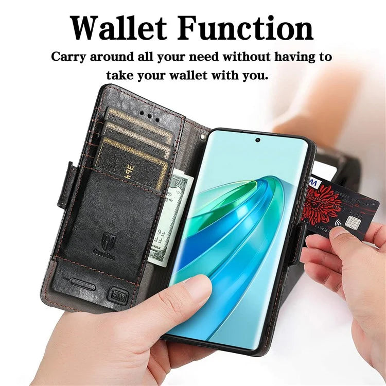 CASENEO 002 Series For Honor X40 5G / X9a 5G / Magic5 Lite 5G Phone Cover RFID Blocking Splicing Leather Wallet Case