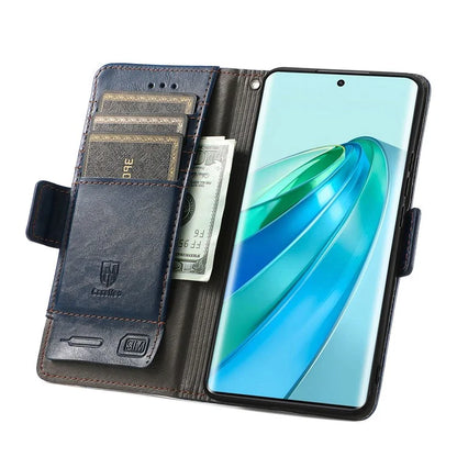 CASENEO 002 Series For Honor X40 5G / X9a 5G / Magic5 Lite 5G Phone Cover RFID Blocking Splicing Leather Wallet Case