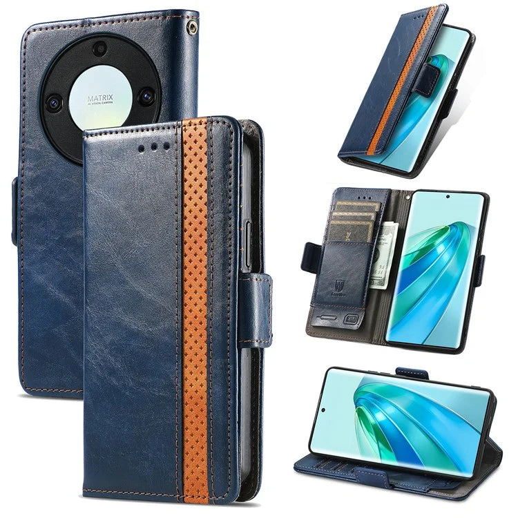 CASENEO 002 Series For Honor X40 5G / X9a 5G / Magic5 Lite 5G Phone Cover RFID Blocking Splicing Leather Wallet Case