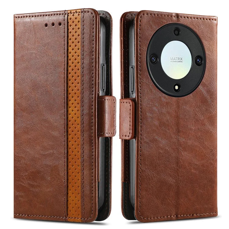 CASENEO 002 Series For Honor X40 5G / X9a 5G / Magic5 Lite 5G Phone Cover RFID Blocking Splicing Leather Wallet Case
