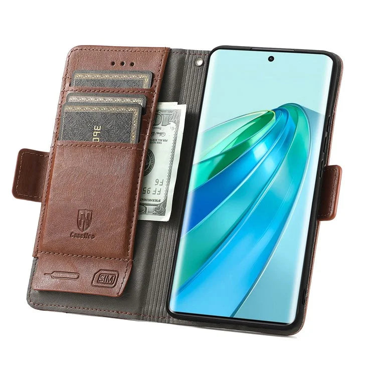 CASENEO 002 Series For Honor X40 5G / X9a 5G / Magic5 Lite 5G Phone Cover RFID Blocking Splicing Leather Wallet Case