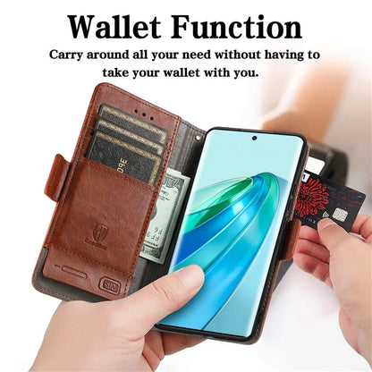 CASENEO 002 Series For Honor X40 5G / X9a 5G / Magic5 Lite 5G Phone Cover RFID Blocking Splicing Leather Wallet Case