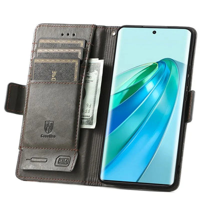 CASENEO 002 Series For Honor X40 5G / X9a 5G / Magic5 Lite 5G Phone Cover RFID Blocking Splicing Leather Wallet Case
