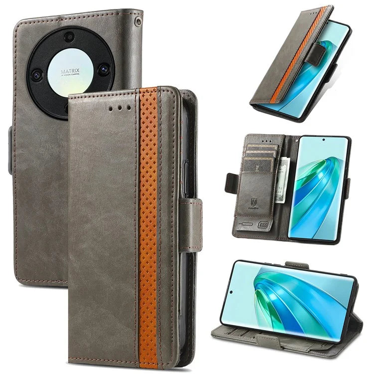 CASENEO 002 Series For Honor X40 5G / X9a 5G / Magic5 Lite 5G Phone Cover RFID Blocking Splicing Leather Wallet Case