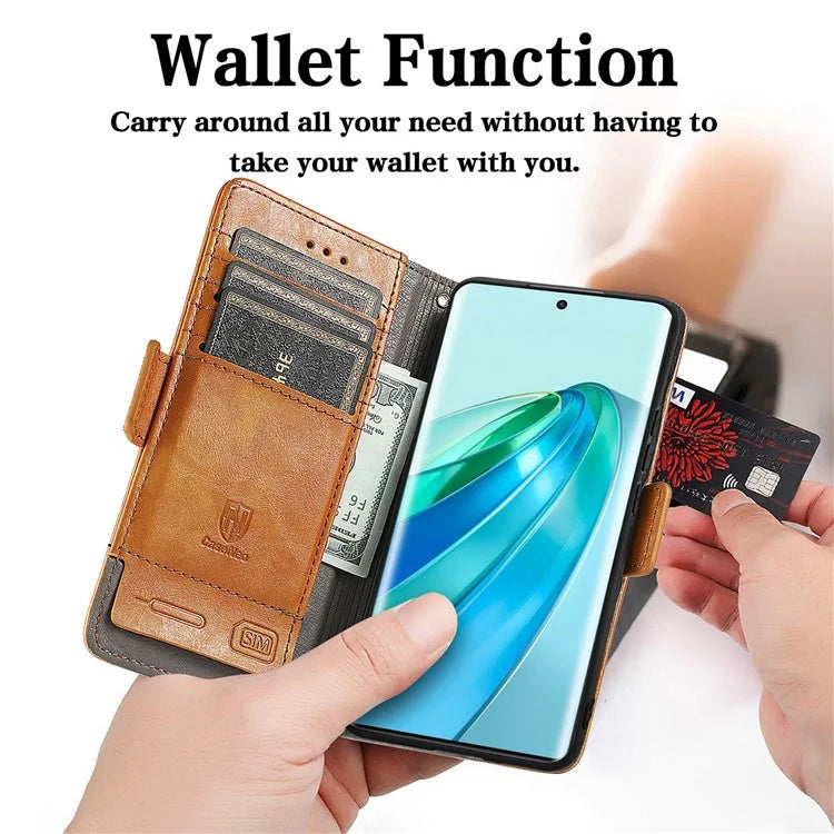 CASENEO 002 Series For Honor X40 5G / X9a 5G / Magic5 Lite 5G Phone Cover RFID Blocking Splicing Leather Wallet Case