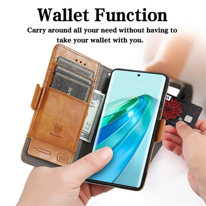 CASENEO 002 Series For Honor X40 5G / X9a 5G / Magic5 Lite 5G Phone Cover RFID Blocking Splicing Leather Wallet Case