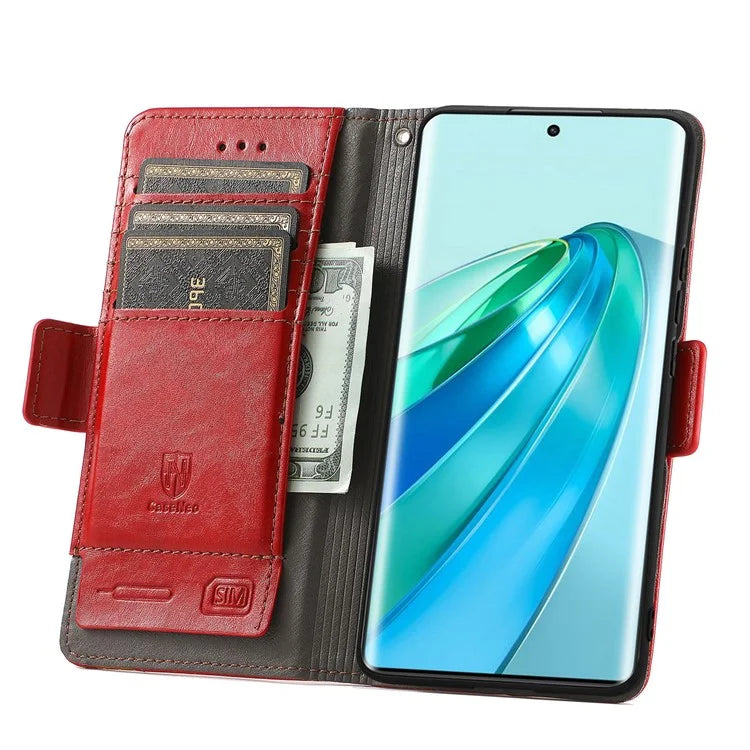 CASENEO 002 Series For Honor X40 5G / X9a 5G / Magic5 Lite 5G Phone Cover RFID Blocking Splicing Leather Wallet Case
