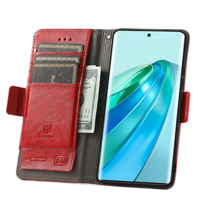CASENEO 002 Series For Honor X40 5G / X9a 5G / Magic5 Lite 5G Phone Cover RFID Blocking Splicing Leather Wallet Case