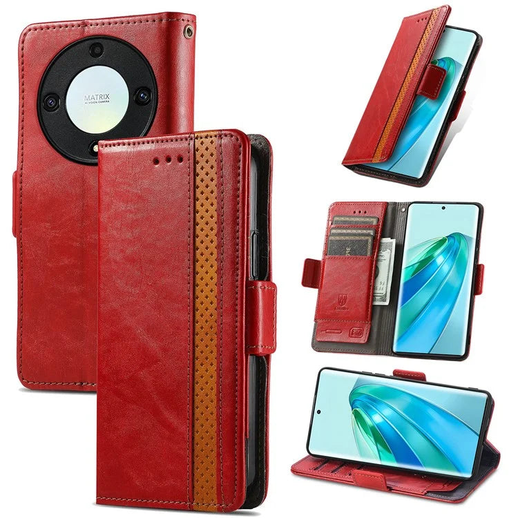 CASENEO 002 Series For Honor X40 5G / X9a 5G / Magic5 Lite 5G Phone Cover RFID Blocking Splicing Leather Wallet Case