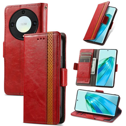 CASENEO 002 Series For Honor X40 5G / X9a 5G / Magic5 Lite 5G Phone Cover RFID Blocking Splicing Leather Wallet Case