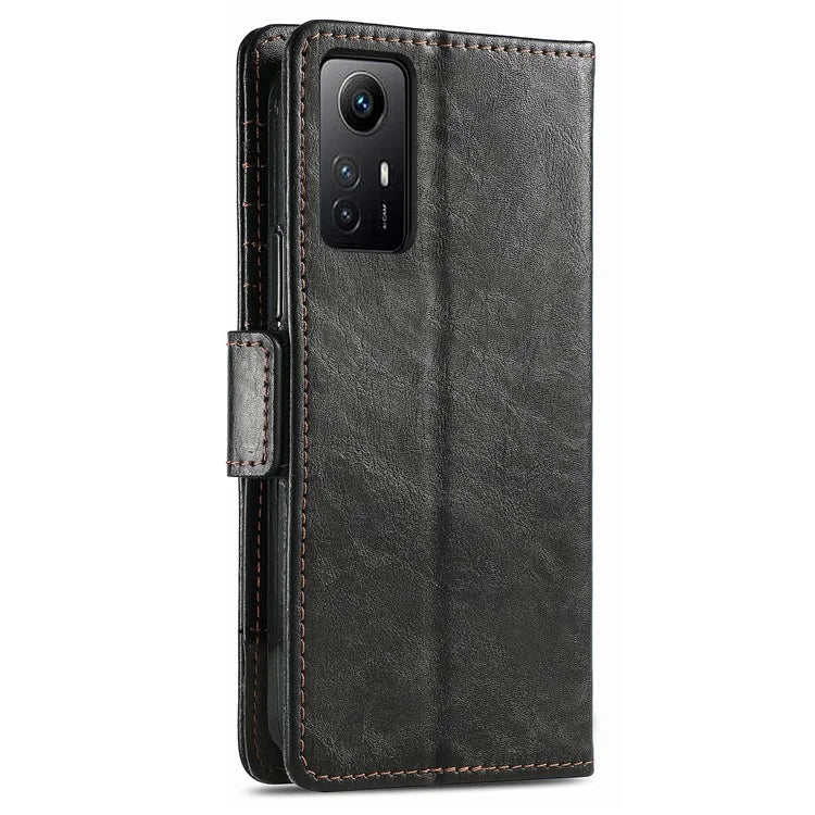 CASENEO 002 Series For Xiaomi Redmi Note 12S 4G PU Leather Case RFID Blocking Stand Phone Cover