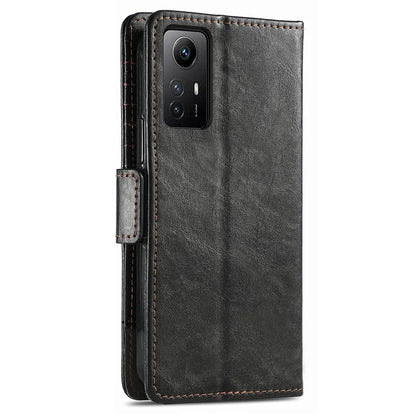 CASENEO 002 Series For Xiaomi Redmi Note 12S 4G PU Leather Case RFID Blocking Stand Phone Cover