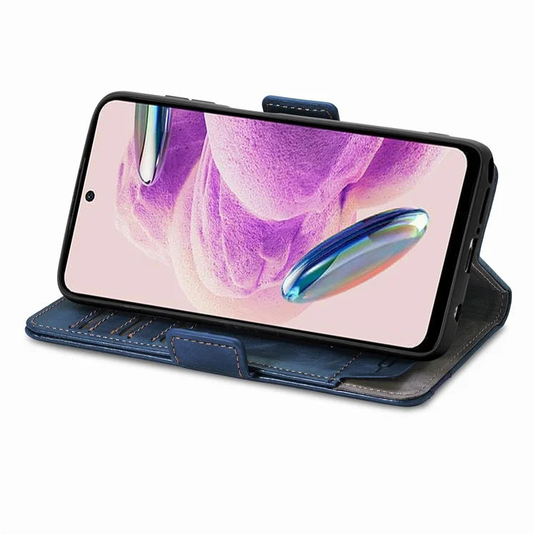 CASENEO 002 Series For Xiaomi Redmi Note 12S 4G PU Leather Case RFID Blocking Stand Phone Cover