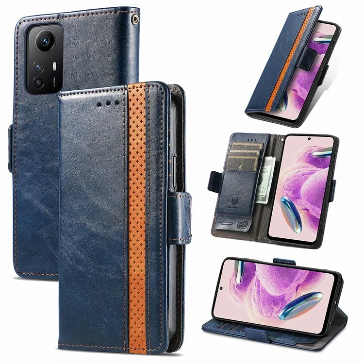 CASENEO 002 Series For Xiaomi Redmi Note 12S 4G PU Leather Case RFID Blocking Stand Phone Cover