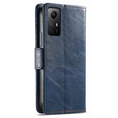 CASENEO 002 Series For Xiaomi Redmi Note 12S 4G PU Leather Case RFID Blocking Stand Phone Cover