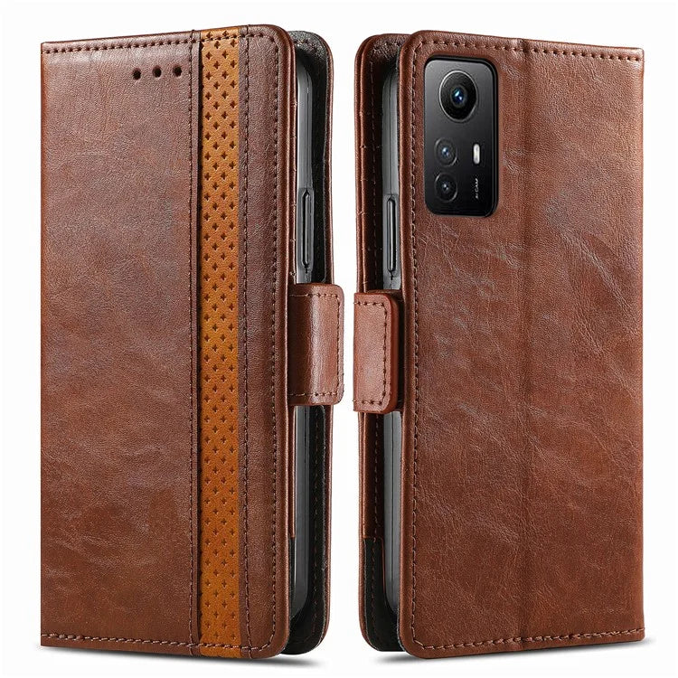 CASENEO 002 Series For Xiaomi Redmi Note 12S 4G PU Leather Case RFID Blocking Stand Phone Cover