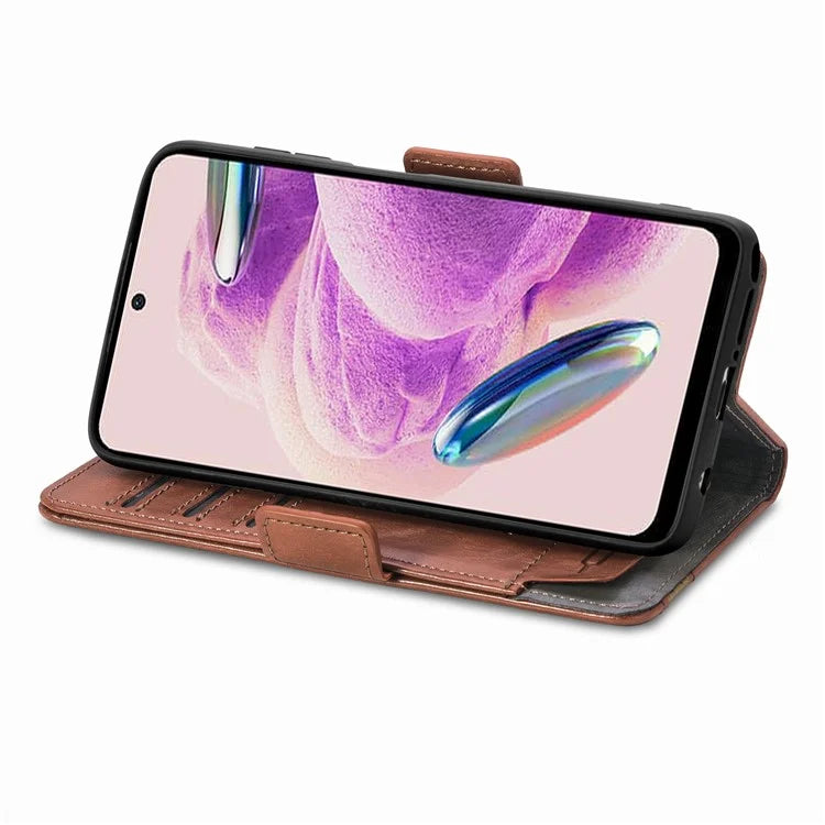 CASENEO 002 Series For Xiaomi Redmi Note 12S 4G PU Leather Case RFID Blocking Stand Phone Cover