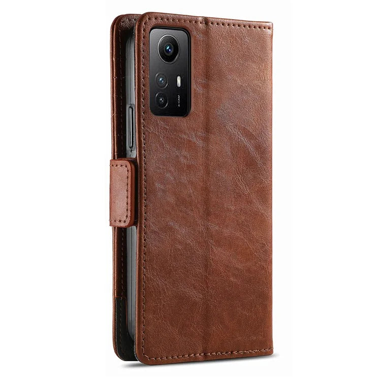 CASENEO 002 Series For Xiaomi Redmi Note 12S 4G PU Leather Case RFID Blocking Stand Phone Cover