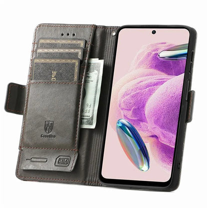 CASENEO 002 Series For Xiaomi Redmi Note 12S 4G PU Leather Case RFID Blocking Stand Phone Cover