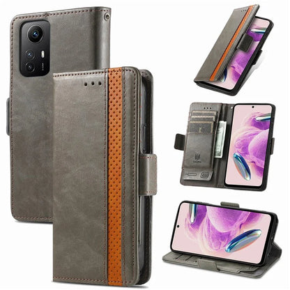 CASENEO 002 Series For Xiaomi Redmi Note 12S 4G PU Leather Case RFID Blocking Stand Phone Cover