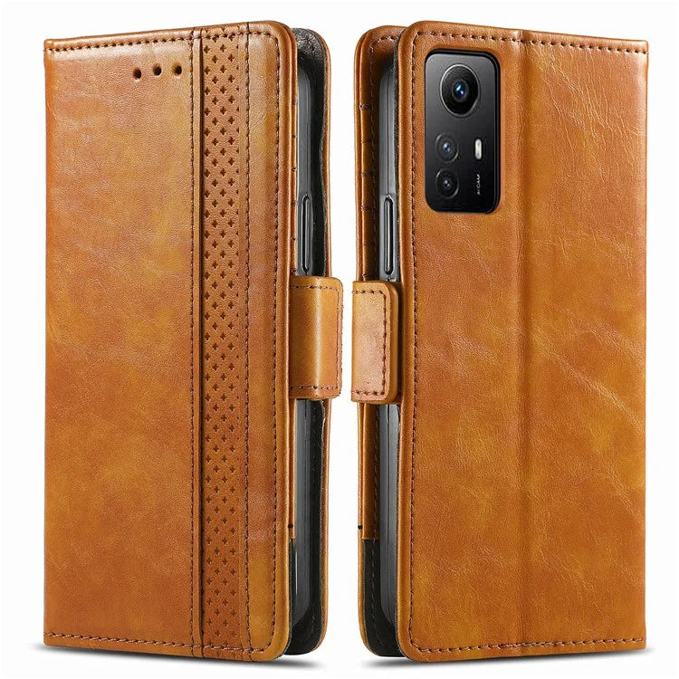 CASENEO 002 Series For Xiaomi Redmi Note 12S 4G PU Leather Case RFID Blocking Stand Phone Cover