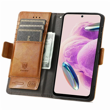 CASENEO 002 Series For Xiaomi Redmi Note 12S 4G PU Leather Case RFID Blocking Stand Phone Cover