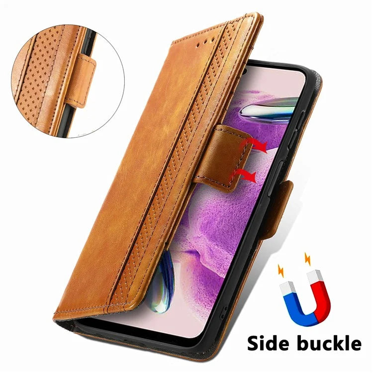 CASENEO 002 Series For Xiaomi Redmi Note 12S 4G PU Leather Case RFID Blocking Stand Phone Cover