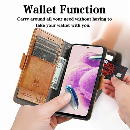 CASENEO 002 Series For Xiaomi Redmi Note 12S 4G PU Leather Case RFID Blocking Stand Phone Cover