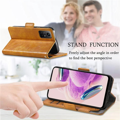 CASENEO 002 Series For Xiaomi Redmi Note 12S 4G PU Leather Case RFID Blocking Stand Phone Cover