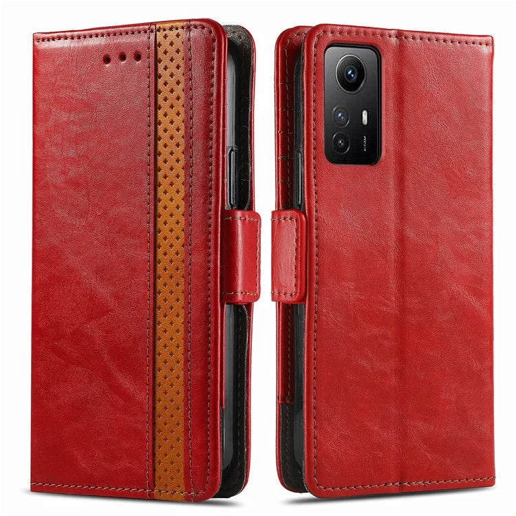 CASENEO 002 Series For Xiaomi Redmi Note 12S 4G PU Leather Case RFID Blocking Stand Phone Cover