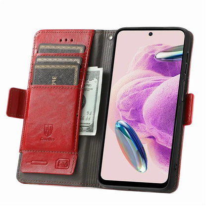 CASENEO 002 Series For Xiaomi Redmi Note 12S 4G PU Leather Case RFID Blocking Stand Phone Cover