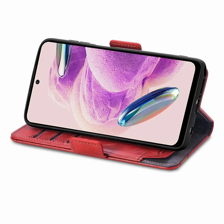 CASENEO 002 Series For Xiaomi Redmi Note 12S 4G PU Leather Case RFID Blocking Stand Phone Cover