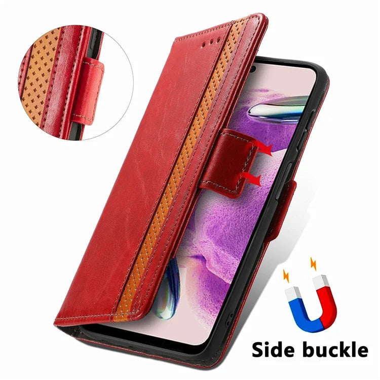 CASENEO 002 Series For Xiaomi Redmi Note 12S 4G PU Leather Case RFID Blocking Stand Phone Cover