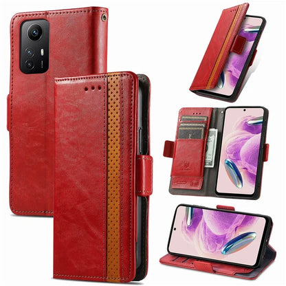 CASENEO 002 Series For Xiaomi Redmi Note 12S 4G PU Leather Case RFID Blocking Stand Phone Cover
