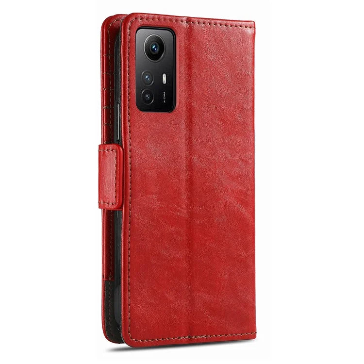 CASENEO 002 Series For Xiaomi Redmi Note 12S 4G PU Leather Case RFID Blocking Stand Phone Cover