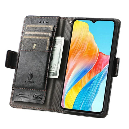 CASENEO 002 Series For Oppo A38 4G / A18 4G Case PU Leather RFID Blocking Wallet Phone Cover