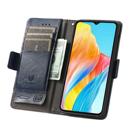 CASENEO 002 Series For Oppo A38 4G / A18 4G Case PU Leather RFID Blocking Wallet Phone Cover