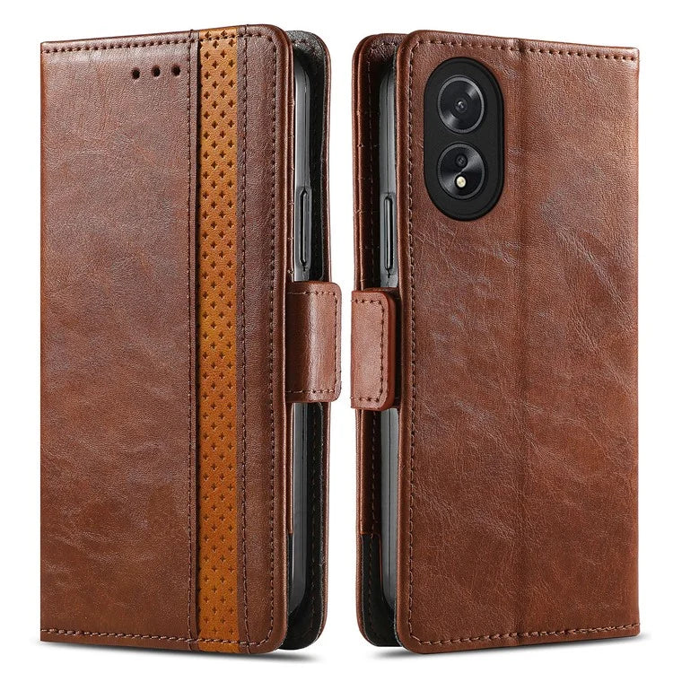 CASENEO 002 Series For Oppo A38 4G / A18 4G Case PU Leather RFID Blocking Wallet Phone Cover