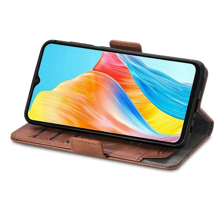 CASENEO 002 Series For Oppo A38 4G / A18 4G Case PU Leather RFID Blocking Wallet Phone Cover