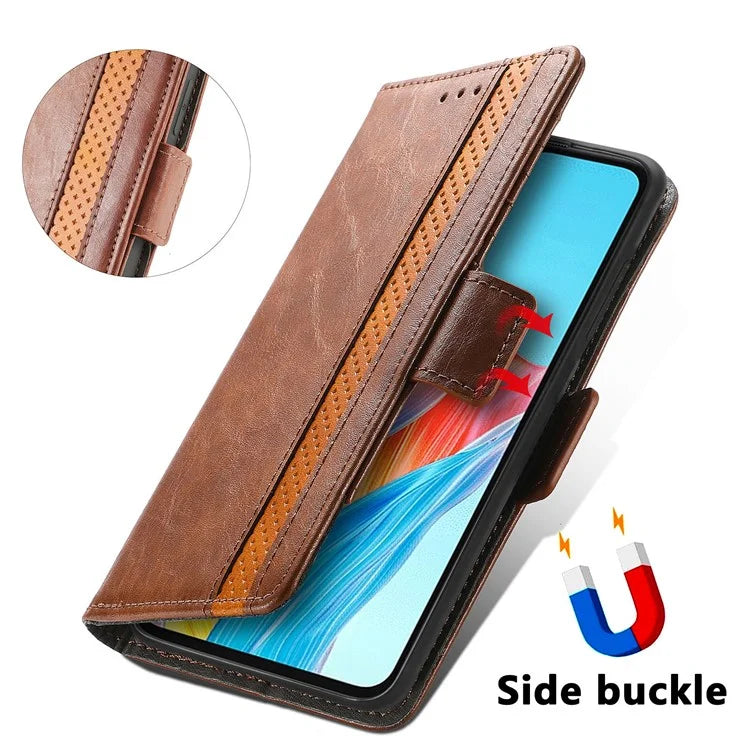 CASENEO 002 Series For Oppo A38 4G / A18 4G Case PU Leather RFID Blocking Wallet Phone Cover