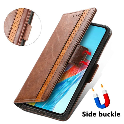 CASENEO 002 Series For Oppo A38 4G / A18 4G Case PU Leather RFID Blocking Wallet Phone Cover
