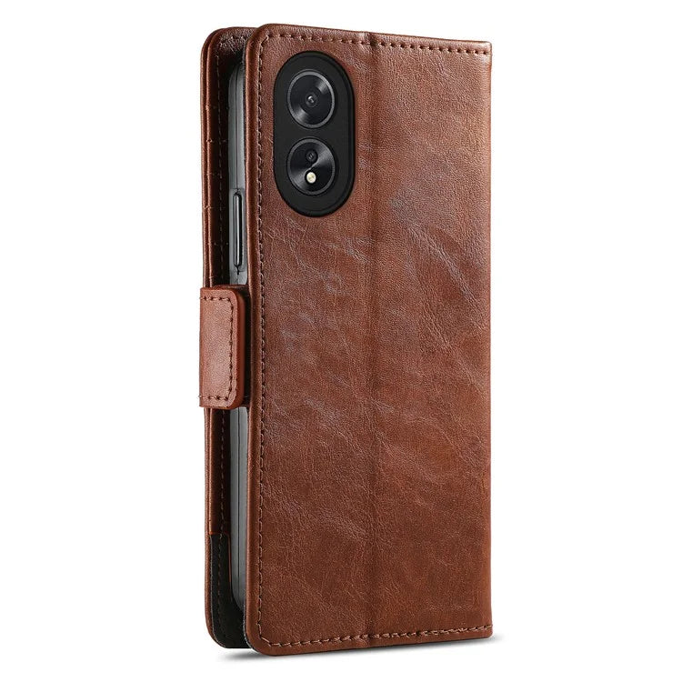 CASENEO 002 Series For Oppo A38 4G / A18 4G Case PU Leather RFID Blocking Wallet Phone Cover