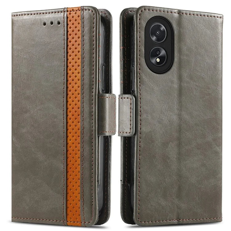 CASENEO 002 Series For Oppo A38 4G / A18 4G Case PU Leather RFID Blocking Wallet Phone Cover
