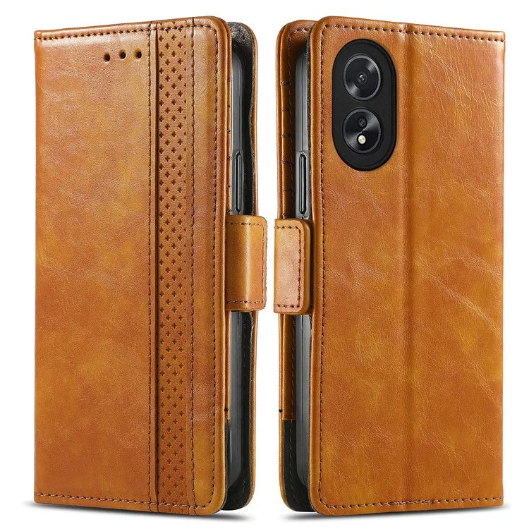 CASENEO 002 Series For Oppo A38 4G / A18 4G Case PU Leather RFID Blocking Wallet Phone Cover