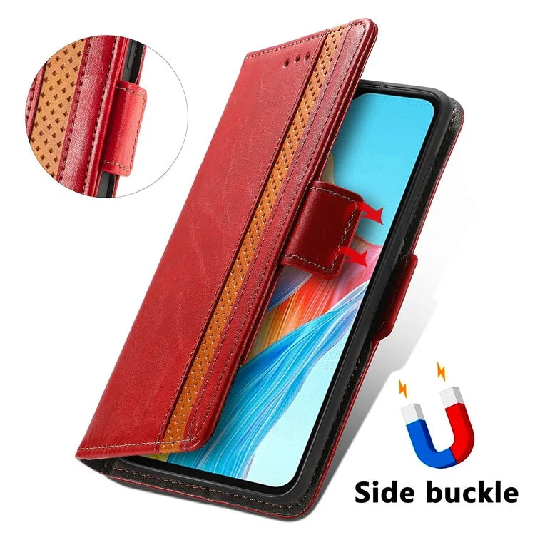 CASENEO 002 Series For Oppo A38 4G / A18 4G Case PU Leather RFID Blocking Wallet Phone Cover
