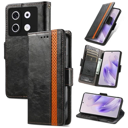 CASENEO 002 Series For Infinix Zero 30 5G Phone Case Leather Wallet RFID Blocking Cover