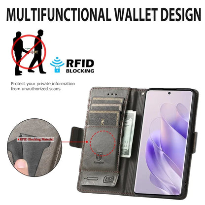 CASENEO 002 Series For Infinix Zero 30 5G Phone Case Leather Wallet RFID Blocking Cover